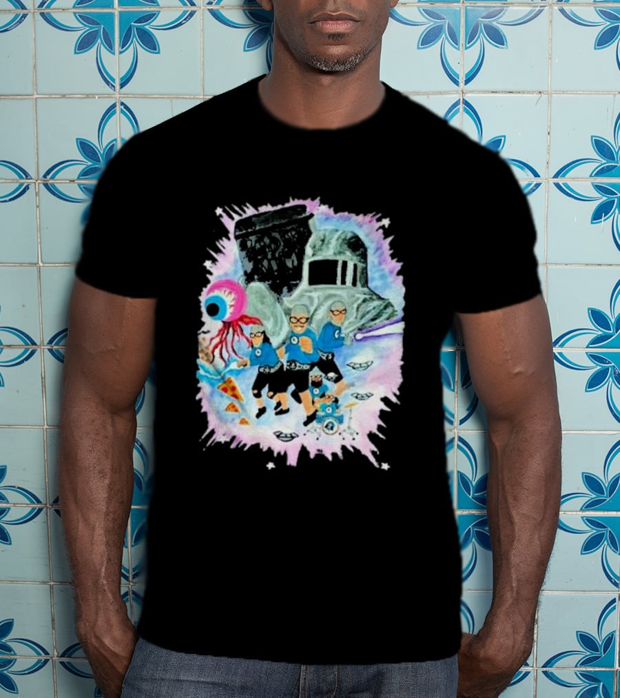 Sanguisugabogg Free Luigi Powdered Milk Pizza Eyeball Space Adventures With Aquabats Helmet And UFOs T-Shirt