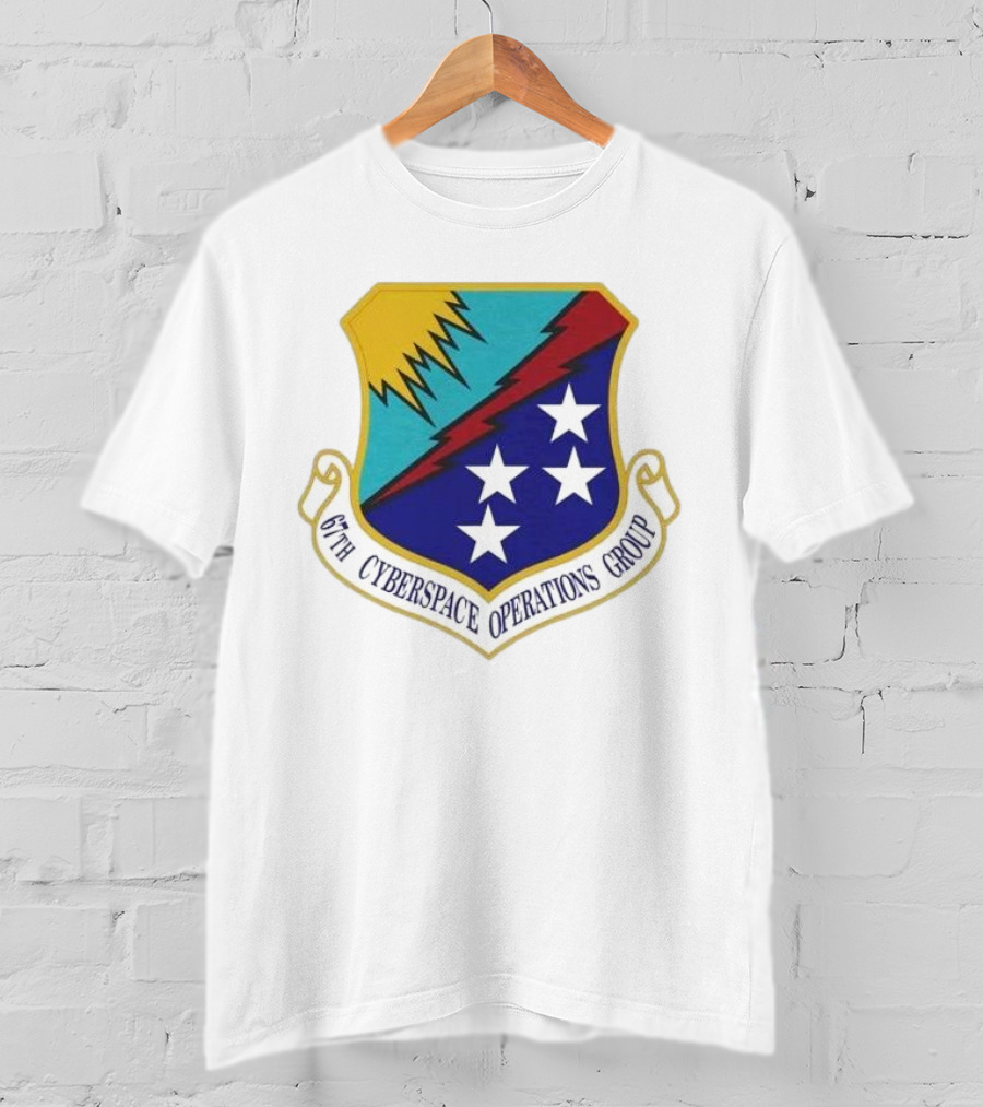 67th Cyberspace Operations Group Emblem With Stars And Lightning Bolt T-Shirt