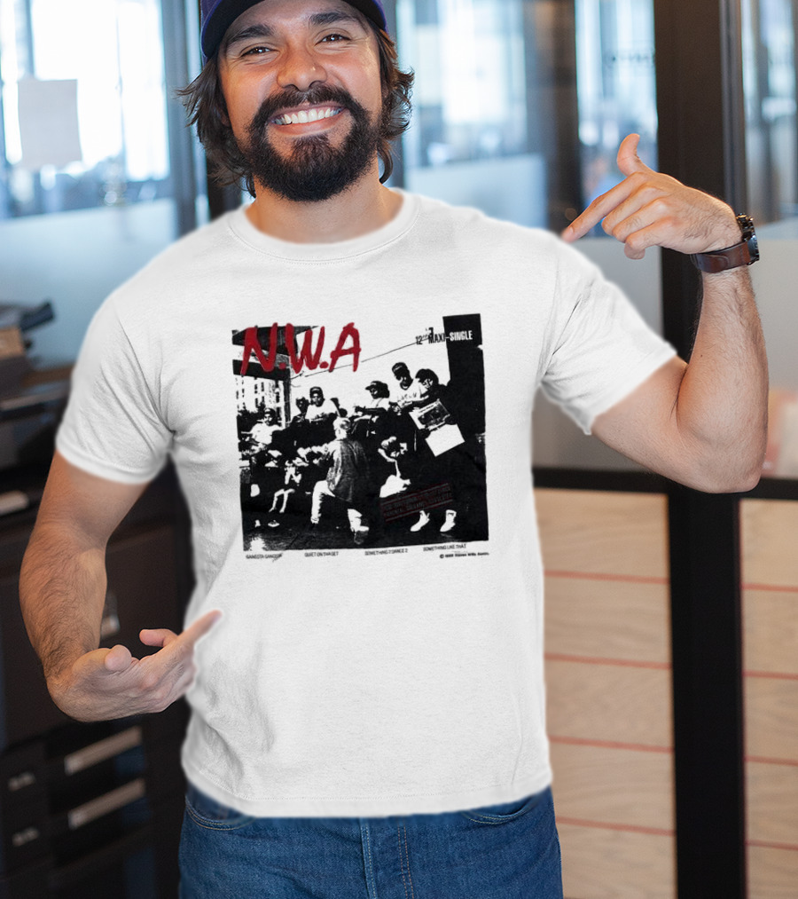 N.W.A 1988 Gangsta Gangsta Maxi-Single 12 Inch Quiet On Tha Set Compton Rap Music T-Shirt