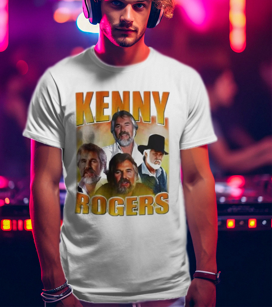 Kenny Rogers Multiple Portrait Collage T-Shirt