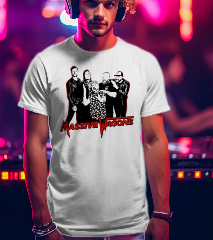 Massive Wagons Band Graphic Red And Black T-Shirt