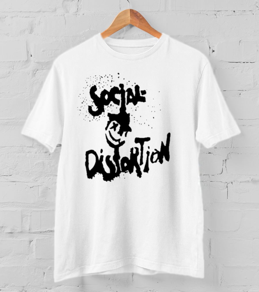 Social Distortion Smiley Logo Black Splatter T-Shirt