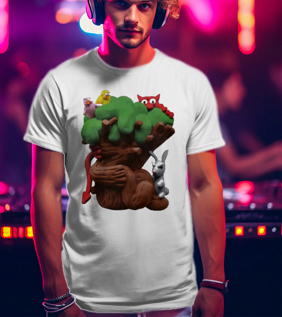 Spookywoods Tree With Animals And Cartoon Creatures T-Shirt