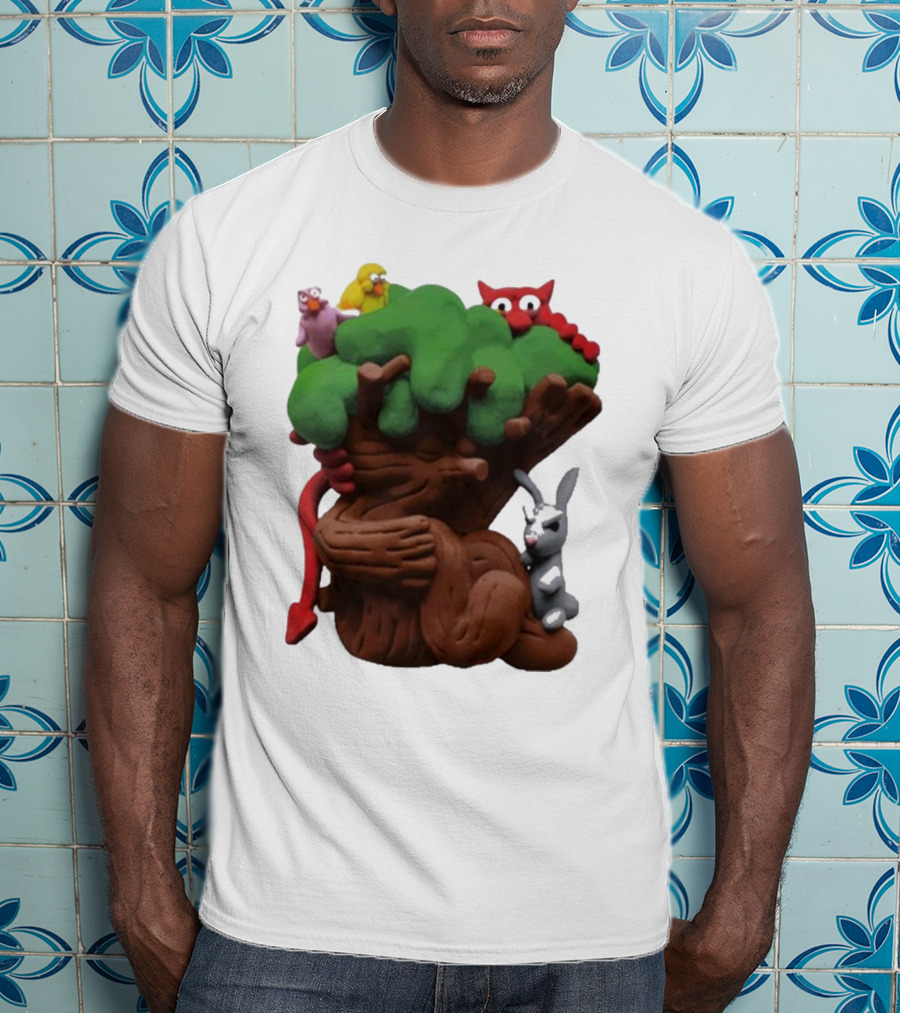 Spookywoods Tree With Animals And Cartoon Creatures T-Shirt