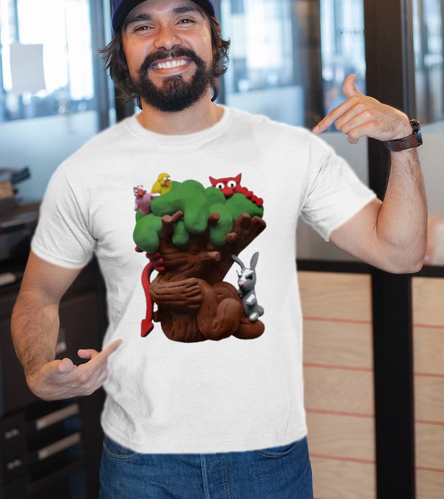 Spookywoods Tree With Animals And Cartoon Creatures T-Shirt