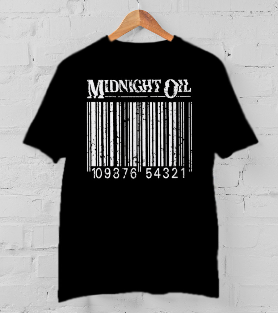 Midnight Oil Barcode 10987654321 Sporty Comfortable T-Shirt