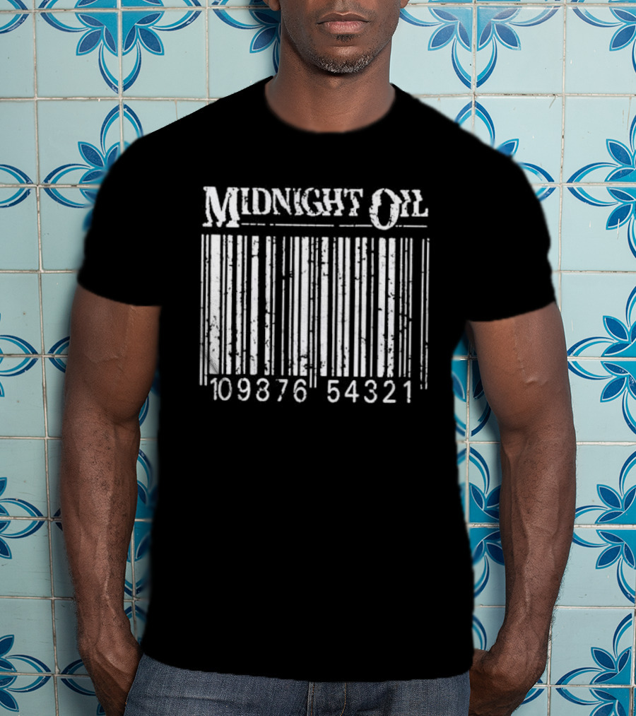 Midnight Oil Barcode 10987654321 Sporty Comfortable T-Shirt