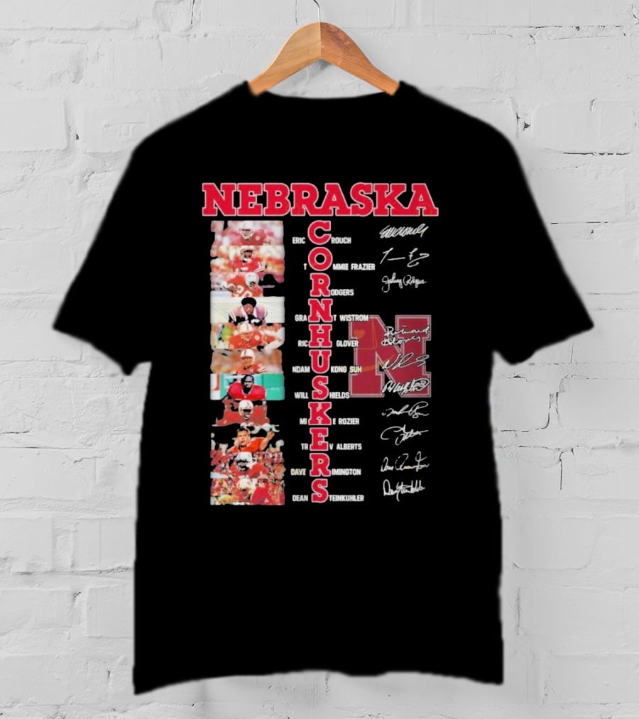 Nebraska Cornhuskers Football Legendary Player Signatures And Photos T-Shirt