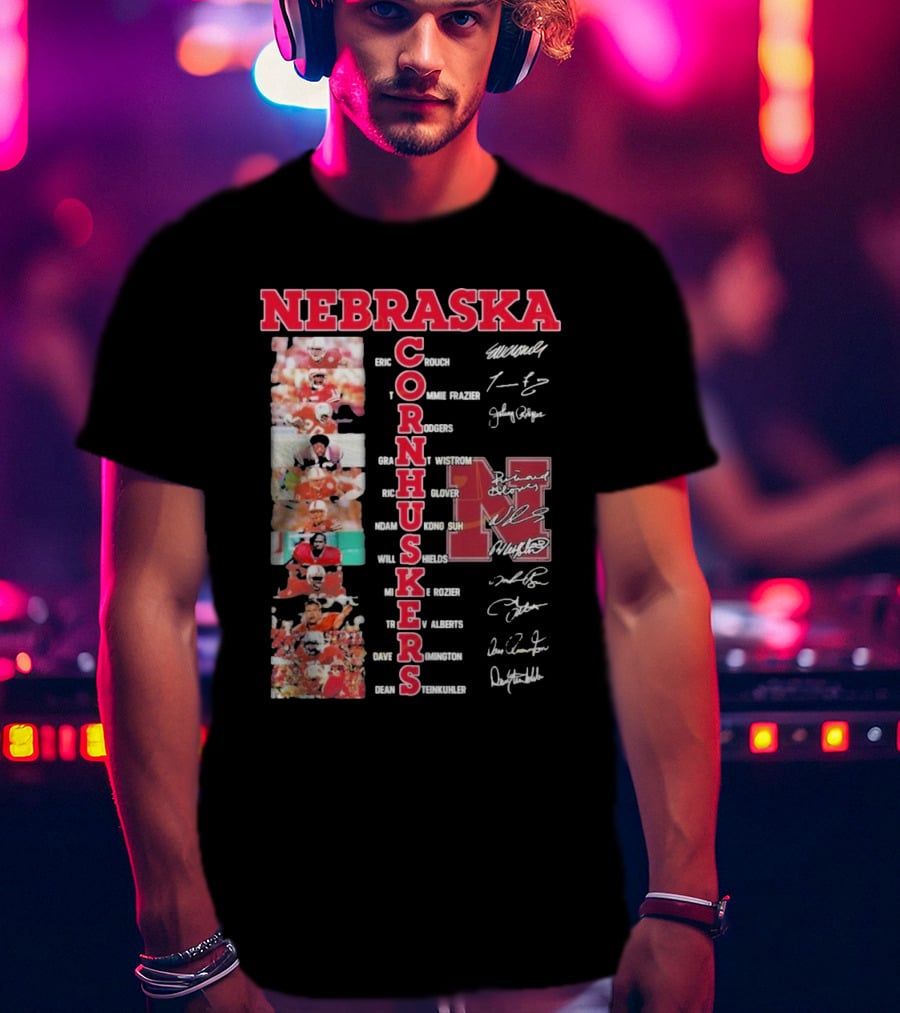 Nebraska Cornhuskers Football Legendary Player Signatures And Photos T-Shirt