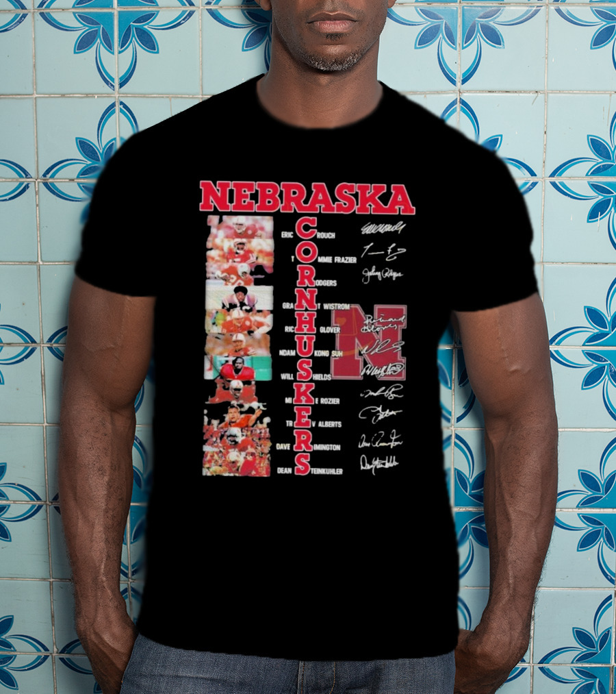 Nebraska Cornhuskers Football Legendary Player Signatures And Photos T-Shirt