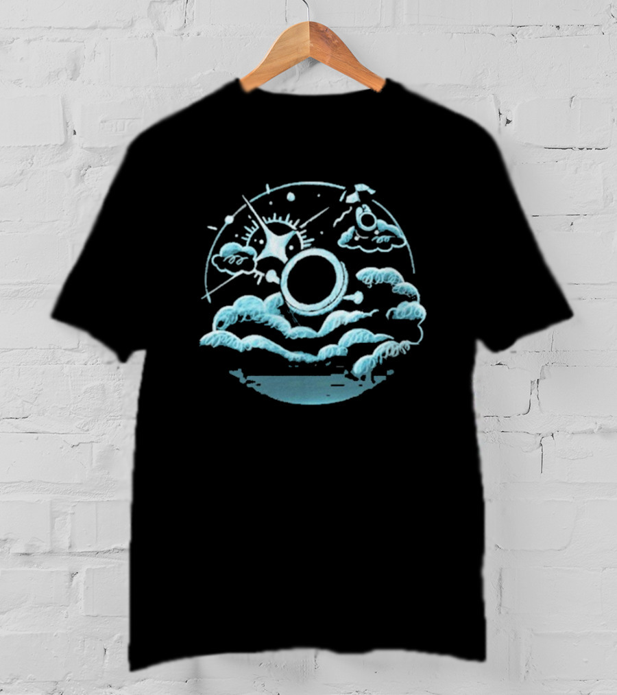 The Yetee Enveloped In Celestial Clouds With Cosmic Umbrella And Starburst T-Shirt