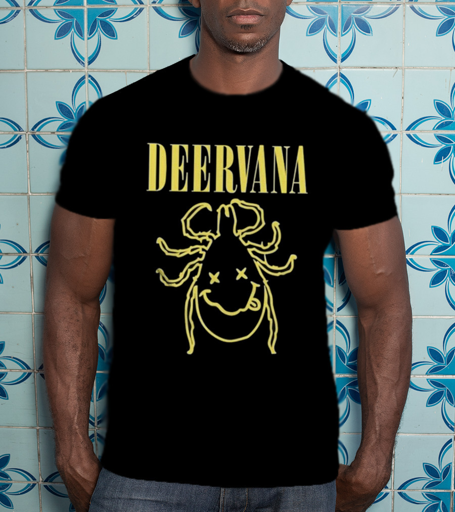 Deer Tick Deervana Nirvana Smile Face T-Shirt