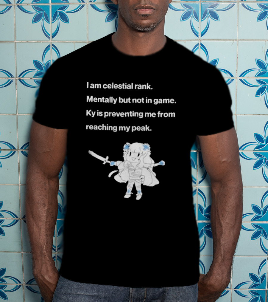 I Am Celestial Rank Mentally Not In Game Ky Is Preventing Me From Reaching My Peak Warrior Character T-Shirt