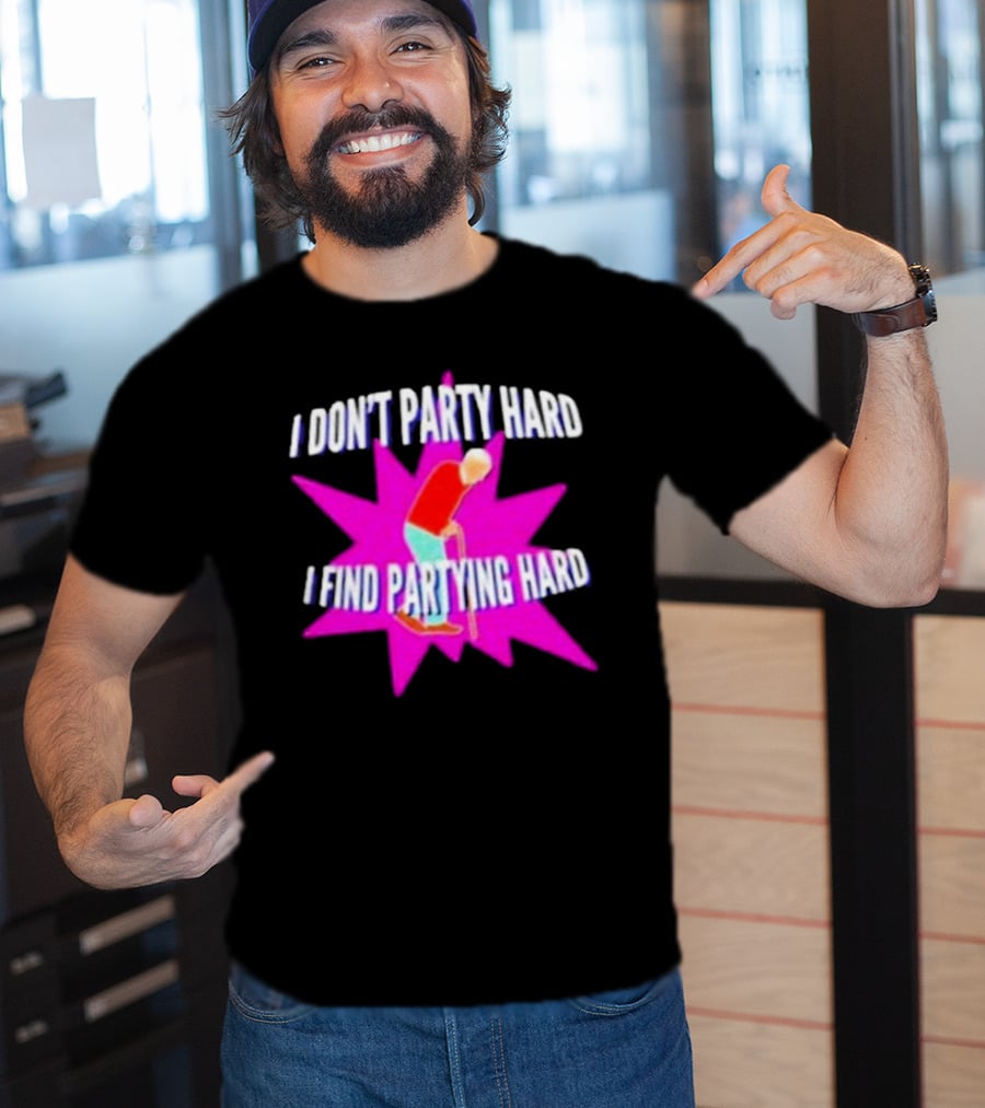I Don’t Party Hard I Find Partying Hard Elderly Humor Starburst T-Shirt