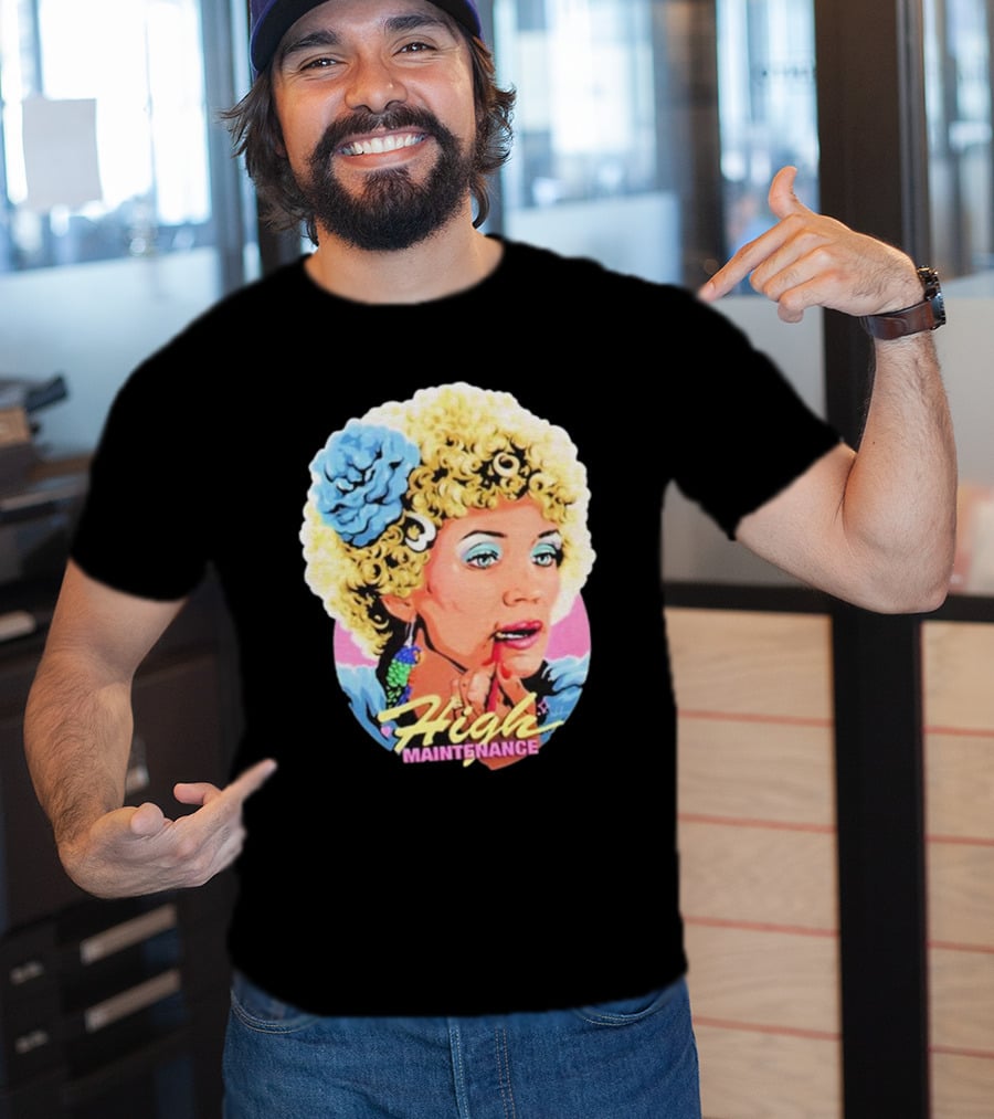 Kath Day-Knight Applying Lipstick High Maintenance T-Shirt