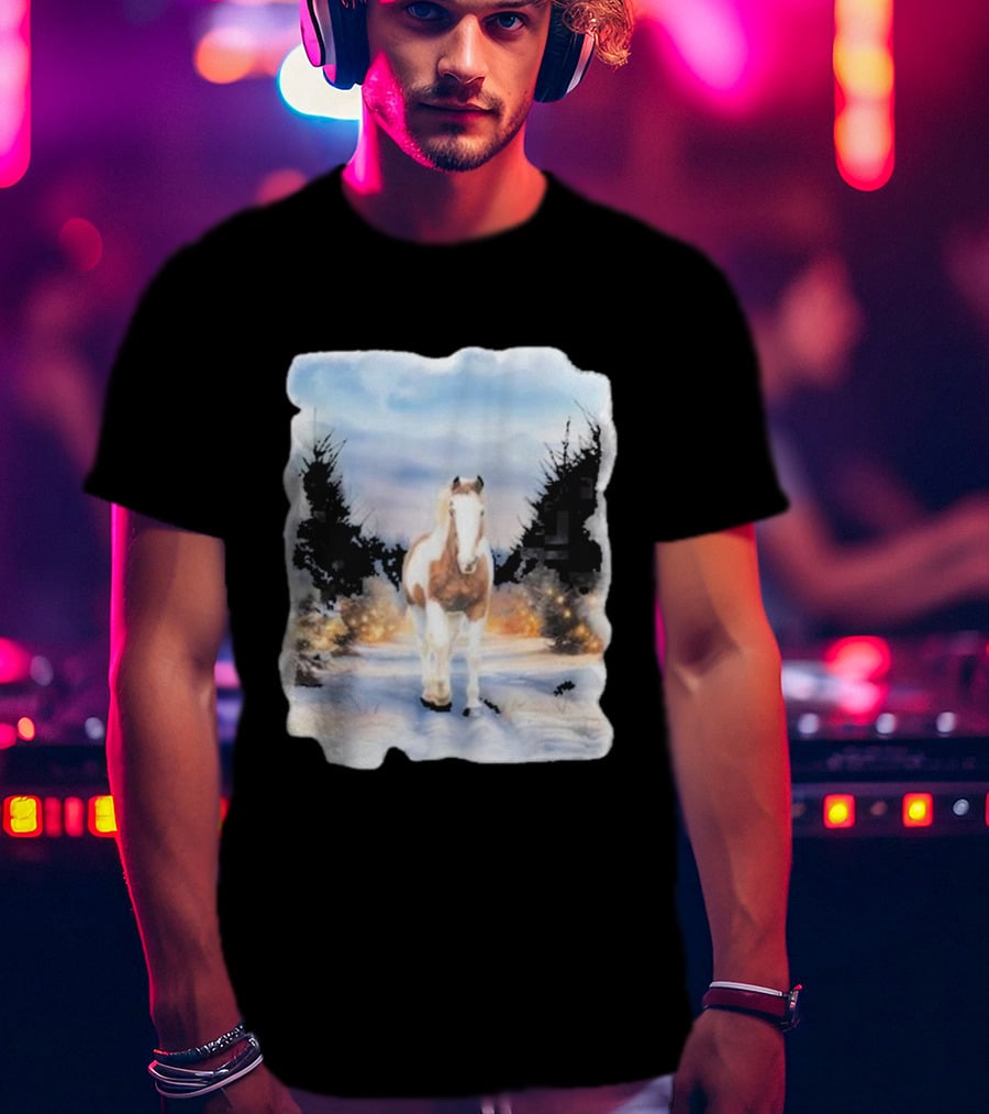 Katie Van Slyke Bo Ho Ho Horse In Winter Wonderland T-Shirt
