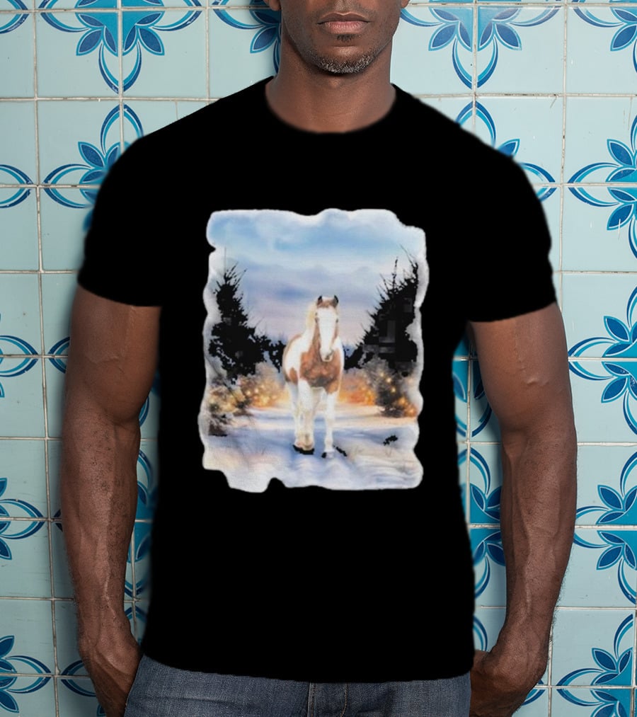 Katie Van Slyke Bo Ho Ho Horse In Winter Wonderland T-Shirt