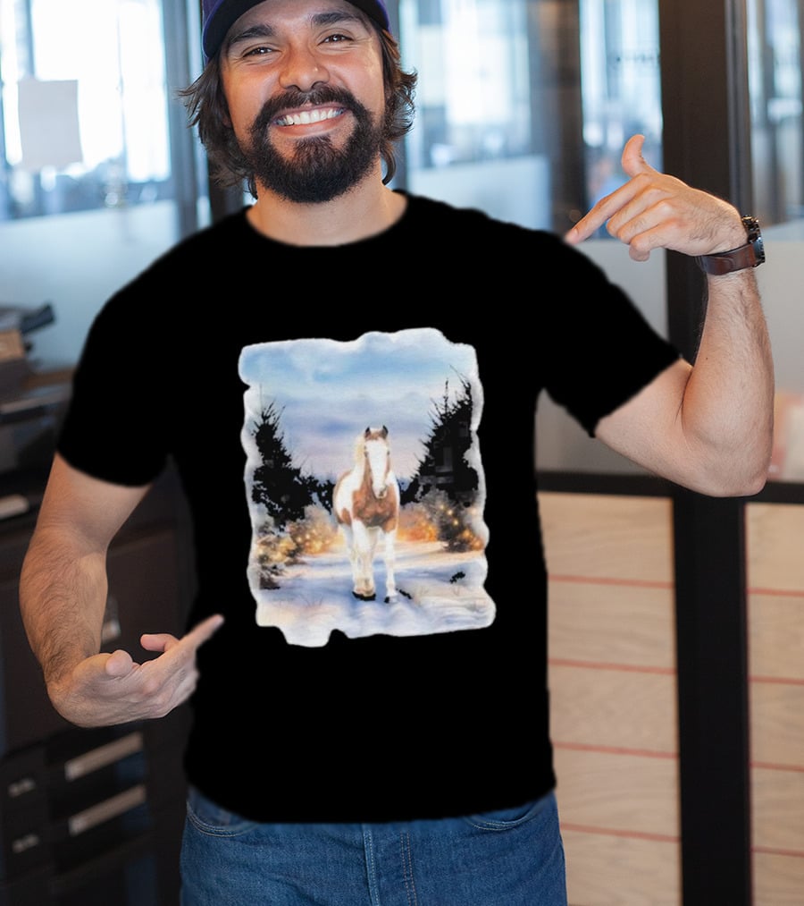 Katie Van Slyke Bo Ho Ho Horse In Winter Wonderland T-Shirt