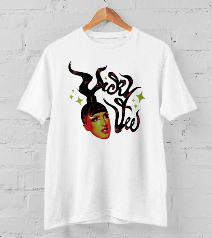 Vicky Vee Stylized Hair And Glittery Accents T-Shirt