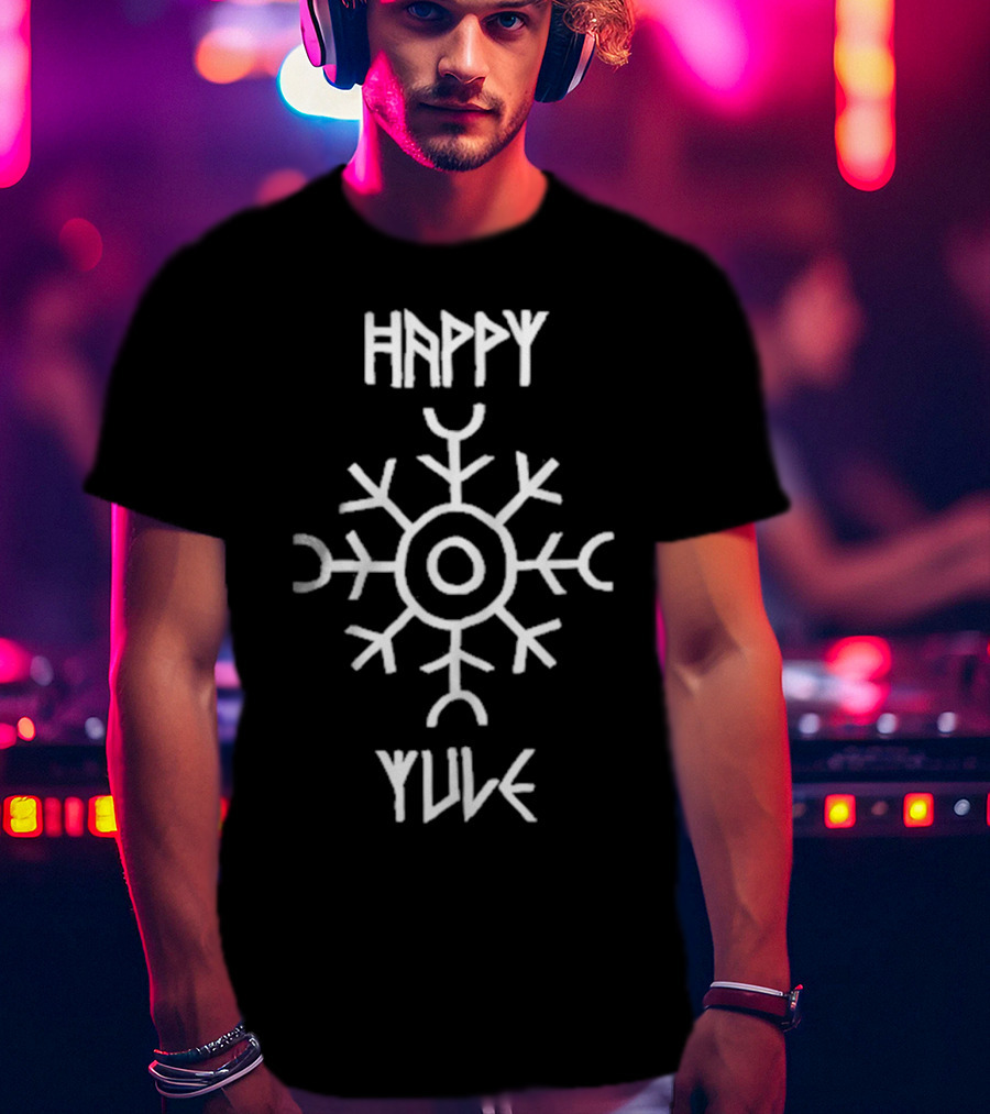 Happy Yule Matt Skiba Holiday Nordic Symbol Snowflake T-Shirt