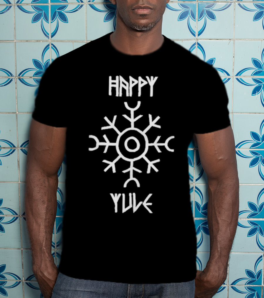 Happy Yule Matt Skiba Holiday Nordic Symbol Snowflake T-Shirt