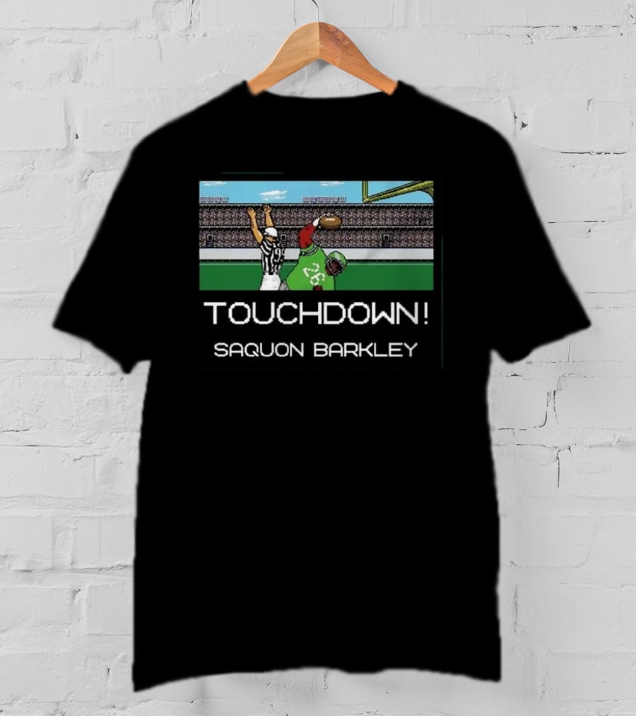 TOUCHDOWN Saquon Barkley Tecmo Catch T-Shirt