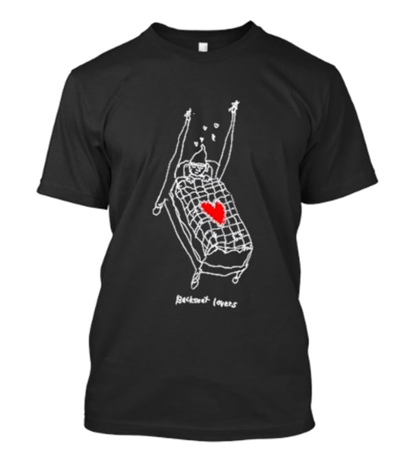 Backseat Lovers Gnome Bed Sketch With Heart And Hearts T-Shirt