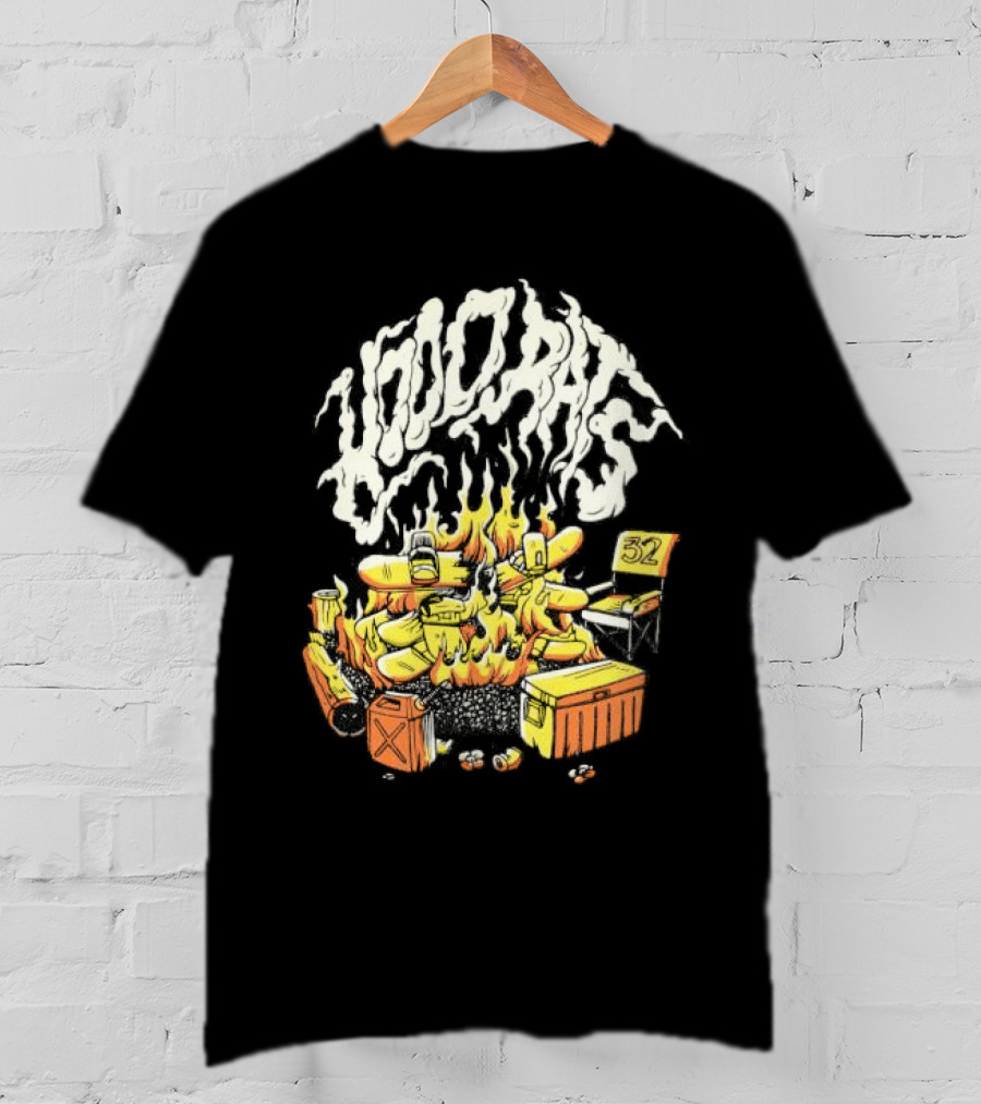 Hood Rats Burning Collection Campfire Skateboarding Thirtytwo T-Shirt