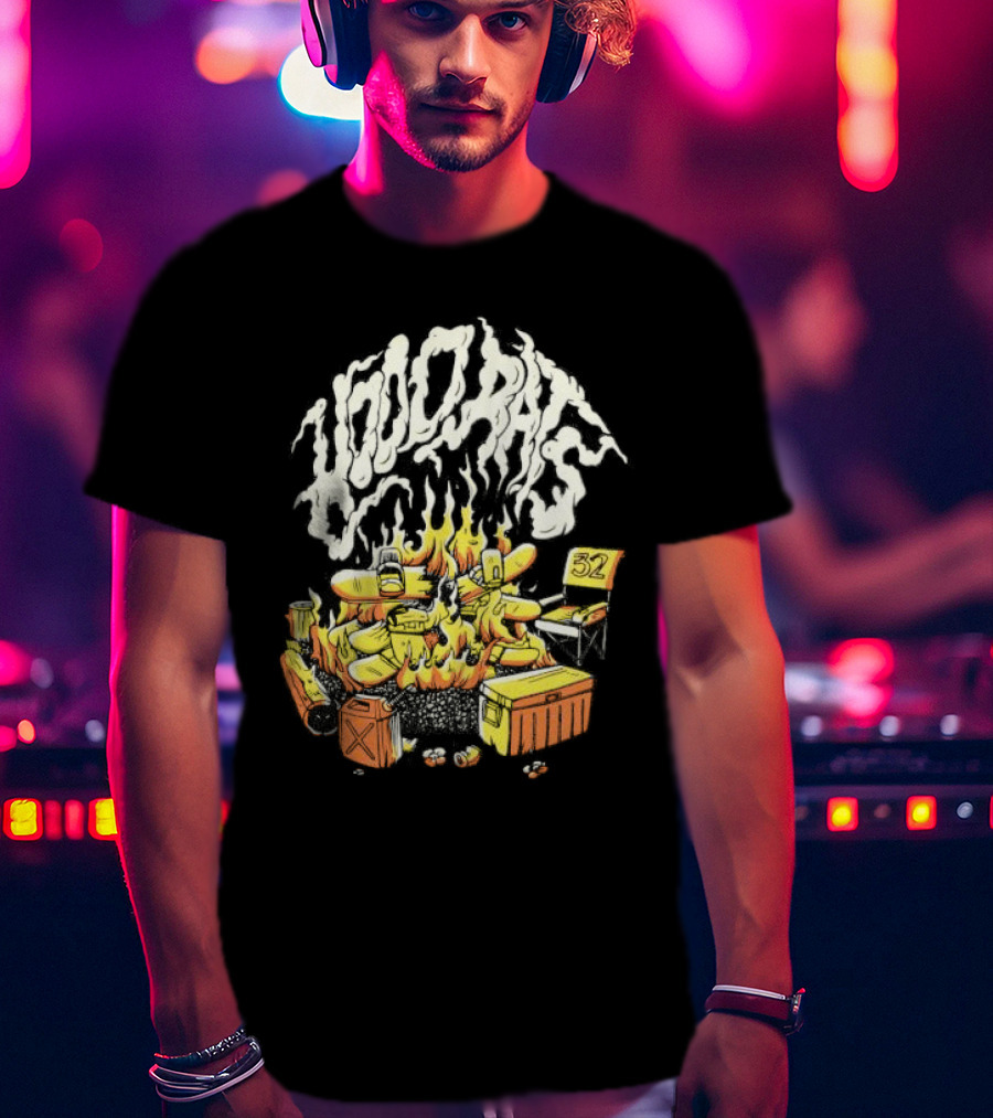 Hood Rats Burning Collection Campfire Skateboarding Thirtytwo T-Shirt