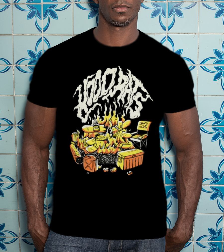 Hood Rats Burning Collection Campfire Skateboarding Thirtytwo T-Shirt
