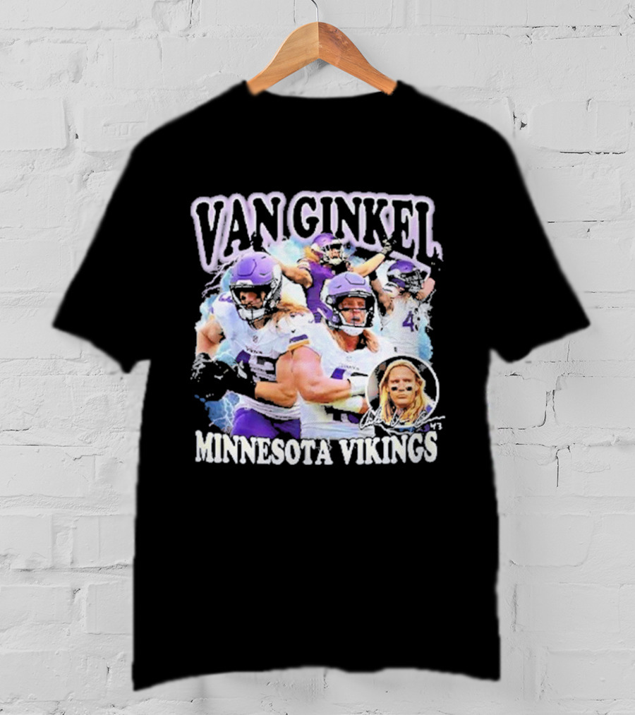 Van Ginkel Minnesota Vikings Football Action Montage T-Shirt