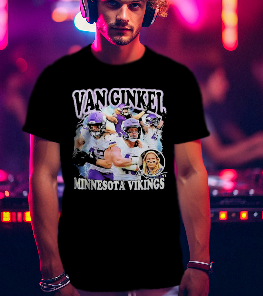 Van Ginkel Minnesota Vikings Football Action Montage T-Shirt