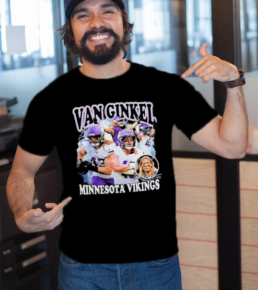 Van Ginkel Minnesota Vikings Football Action Montage T-Shirt