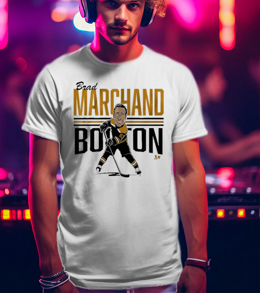 Brad Marchand Boston Center Ice Caricature T-Shirt