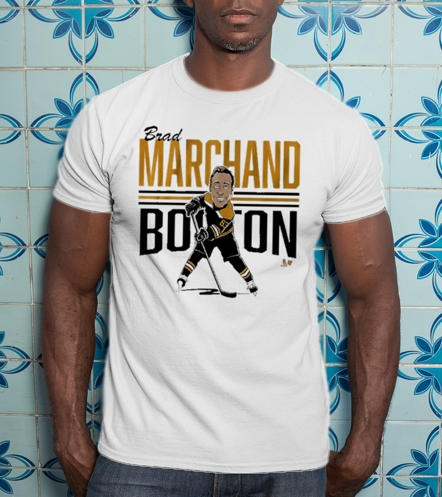 Brad Marchand Boston Center Ice Caricature T-Shirt
