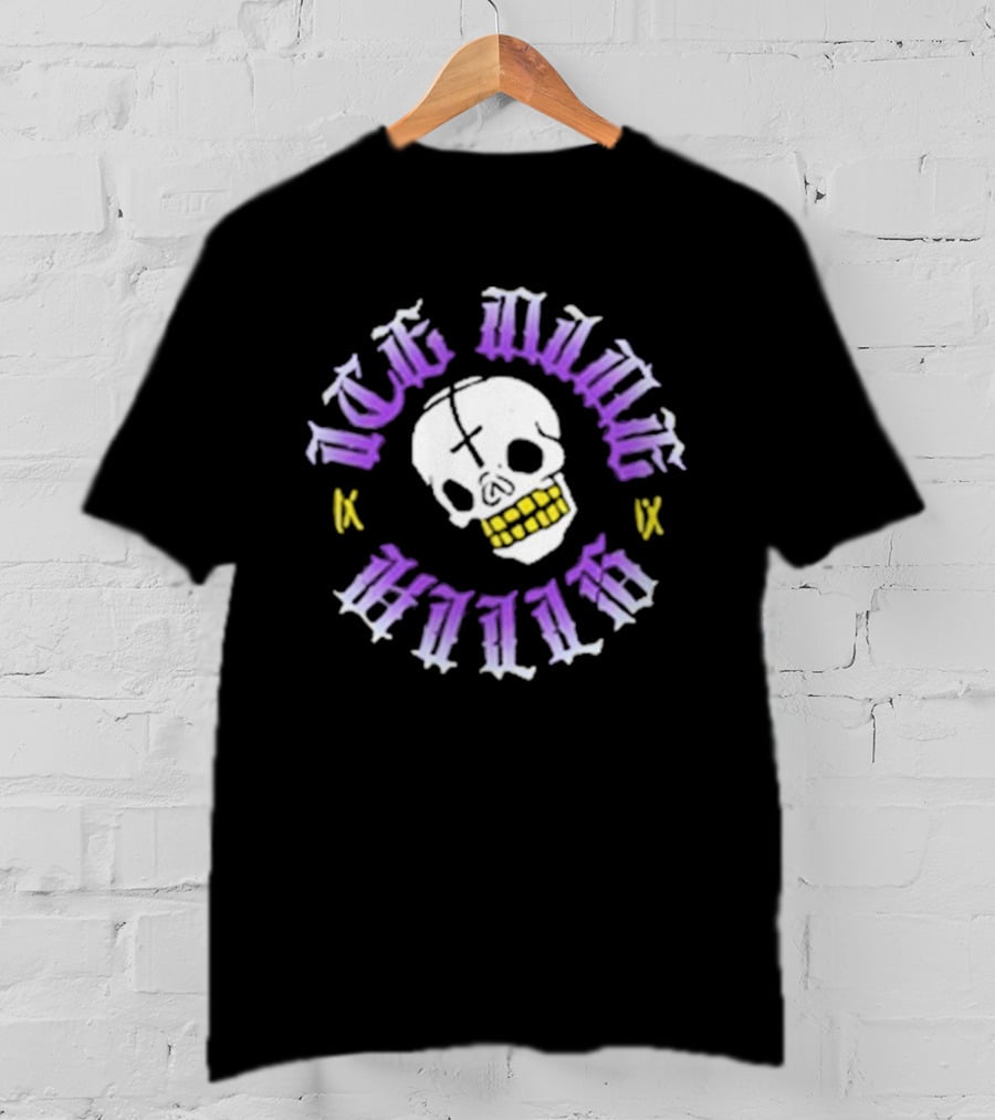 Ice Nine Kills Skull With Purple And Yellow Gothic Letters T-Shirt