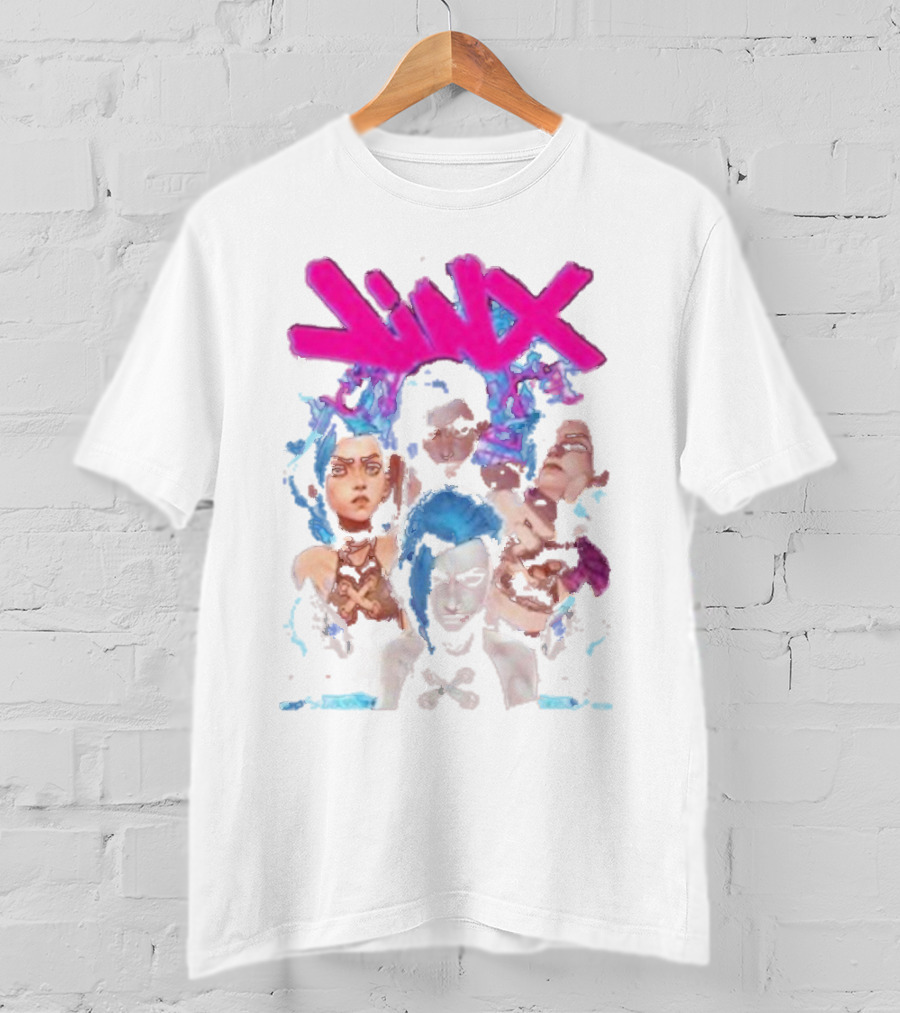 Jinx Arcane Vintage League Of Legends Character Montage T-Shirt