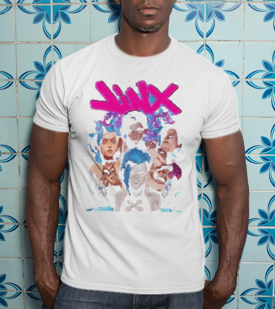 Jinx Arcane Vintage League Of Legends Character Montage T-Shirt