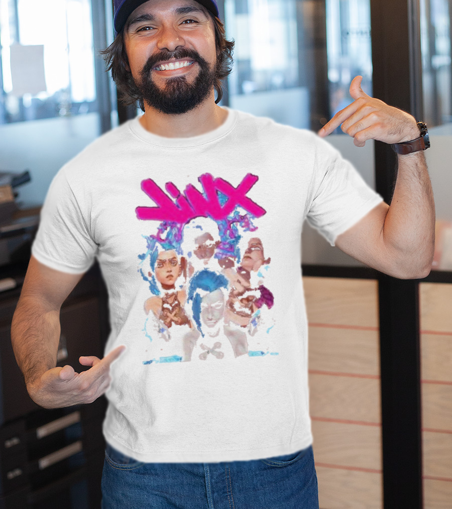 Jinx Arcane Vintage League Of Legends Character Montage T-Shirt