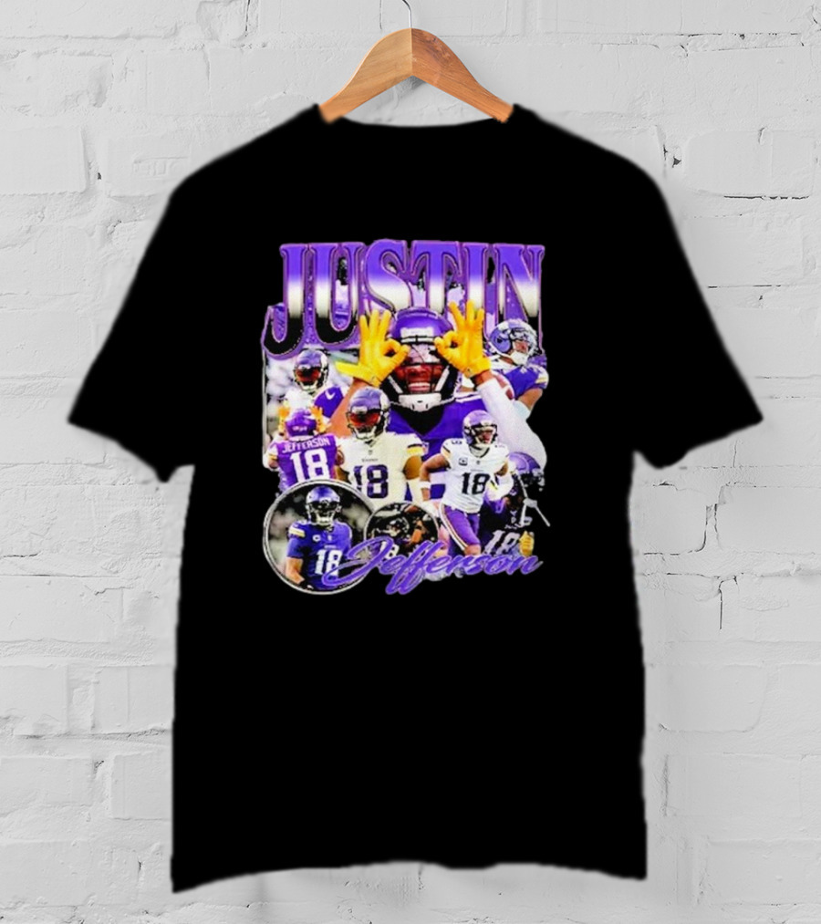 Justin Jefferson Wide Receiver 18 Minnesota Vikings Football Player T-Shirt