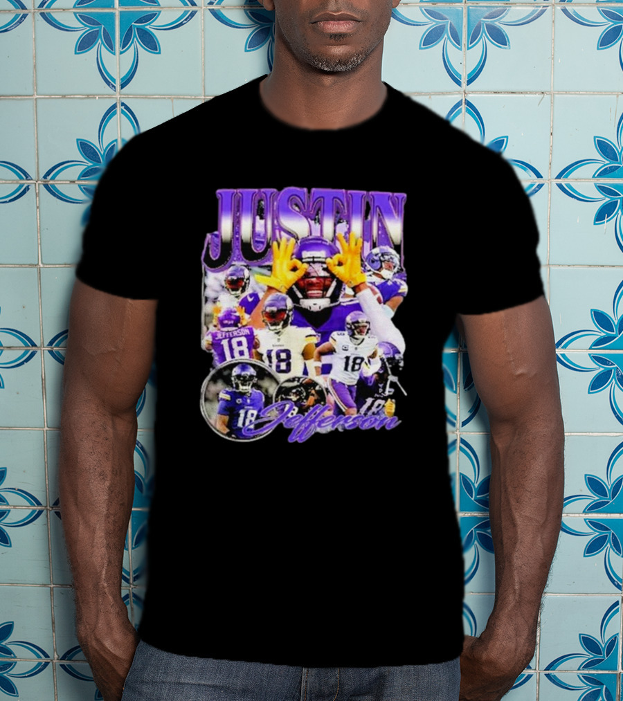 Justin Jefferson Wide Receiver 18 Minnesota Vikings Football Player T-Shirt