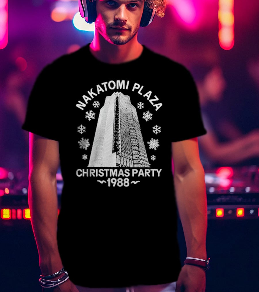 Nakatomi Plaza 1988 Christmas Party With Snowflakes T-Shirt