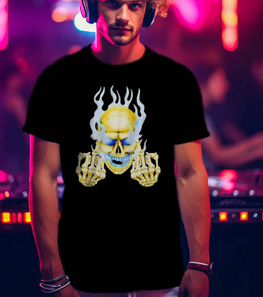 Skull Babbitt Revived Flaming Skeletal Embrace T-Shirt