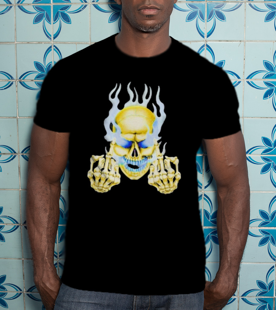 Skull Babbitt Revived Flaming Skeletal Embrace T-Shirt