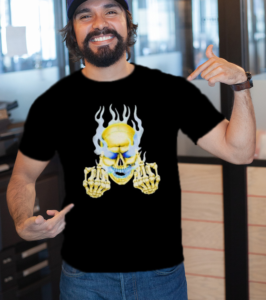 Skull Babbitt Revived Flaming Skeletal Embrace T-Shirt