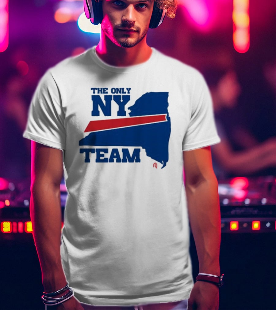 The Only NY Team New York State Silhouette Red Stripe T-Shirt