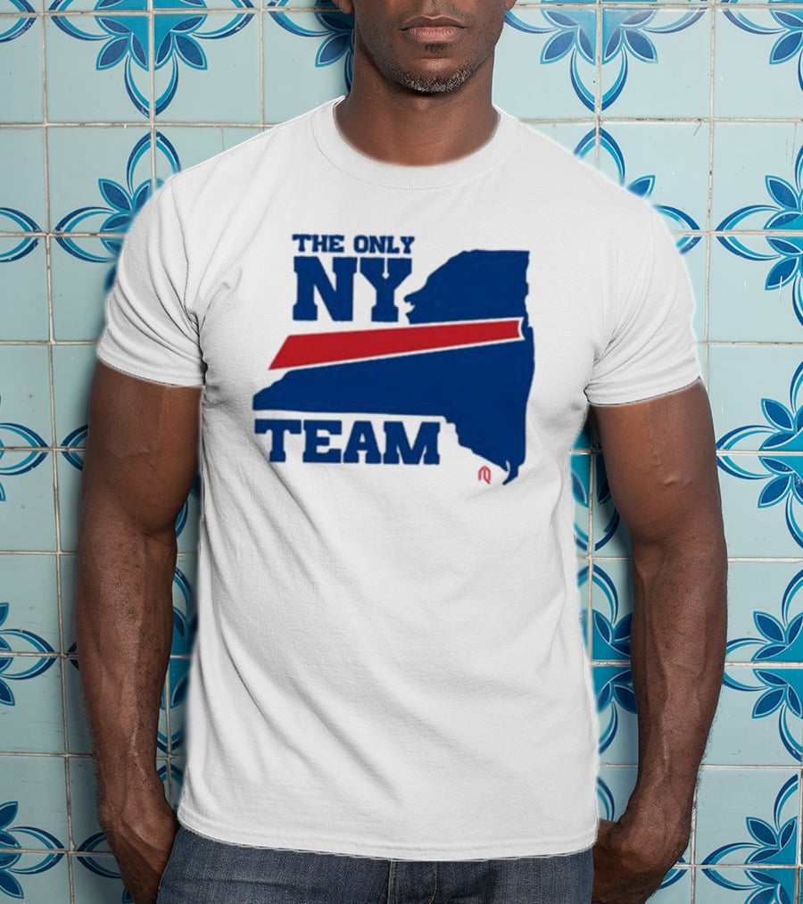 The Only NY Team New York State Silhouette Red Stripe T-Shirt