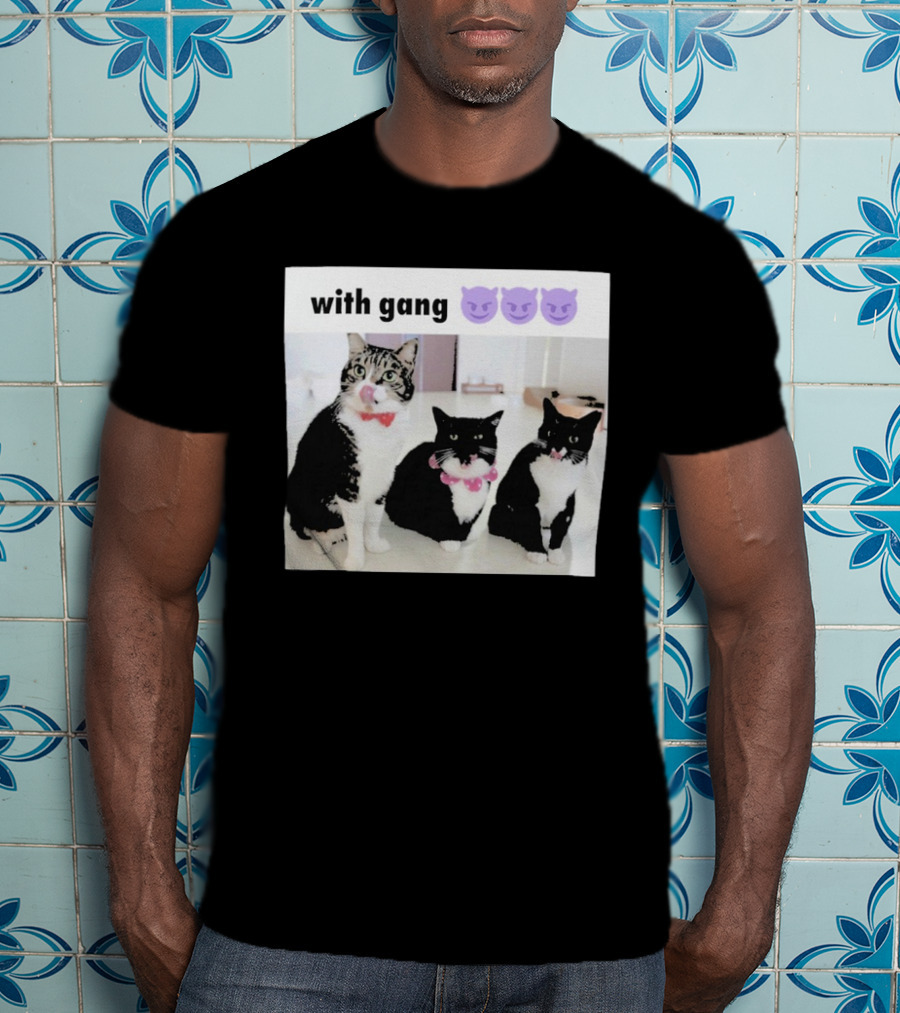 Unicouniuni3 With Gang Cat Devil Emoji Trio T-Shirt