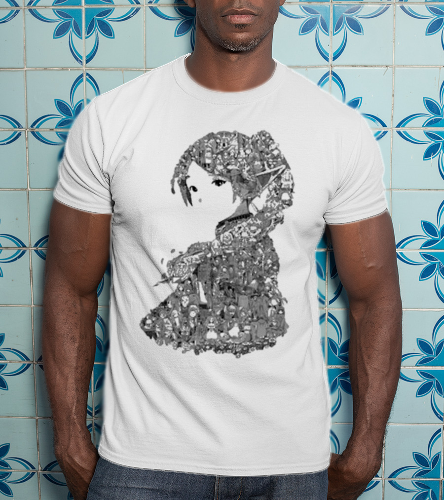 Turned Ninja Frieren Manga Collage Character T-Shirt