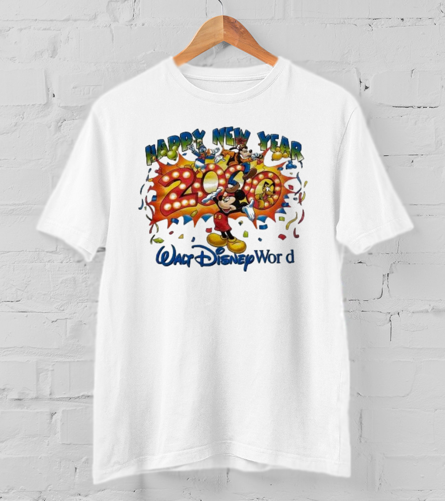Walt Disney World Happy New Year 2000 Mickey And Friends T-Shirt